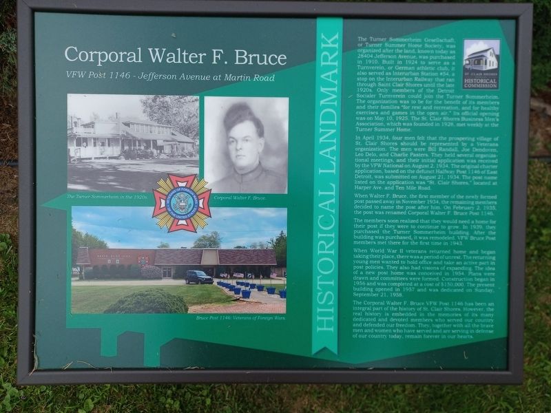 Corporal Walter F. Bruce VFW Post 1146 Marker image. Click for full size.