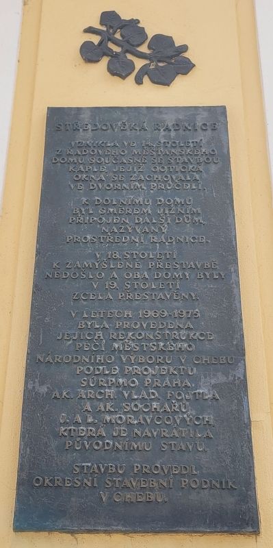 Středověk� radnice / The Medieval Town Hall Marker image. Click for full size.