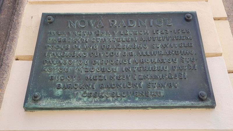 Nov� radnice / New Town Hall Marker image. Click for full size.