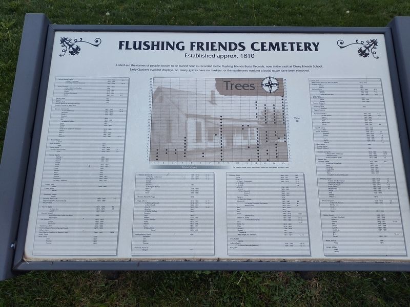 Flushing Friends Cemetery Marker image. Click for full size.