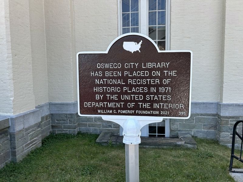Oswego City Library Marker image. Click for full size.