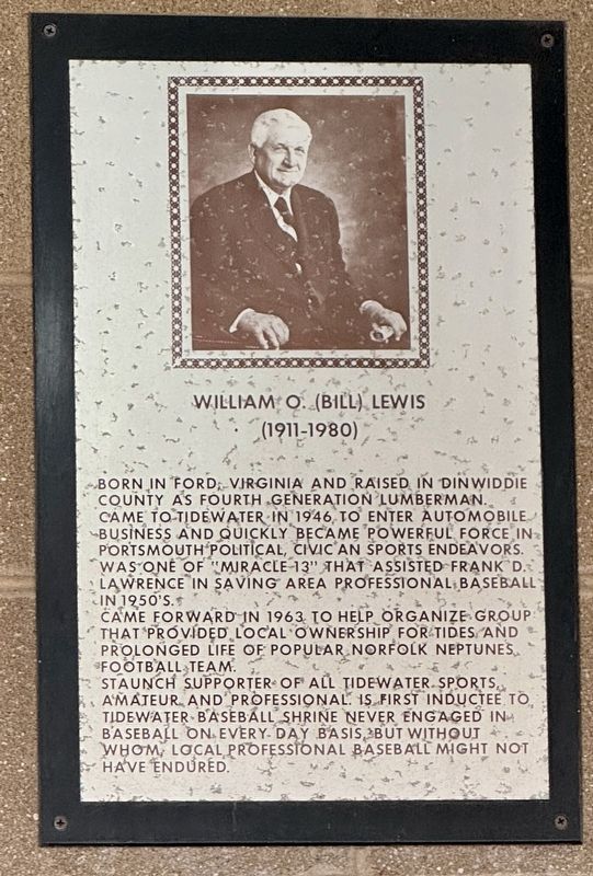 William O. (Bill) Lewis Marker image. Click for full size.