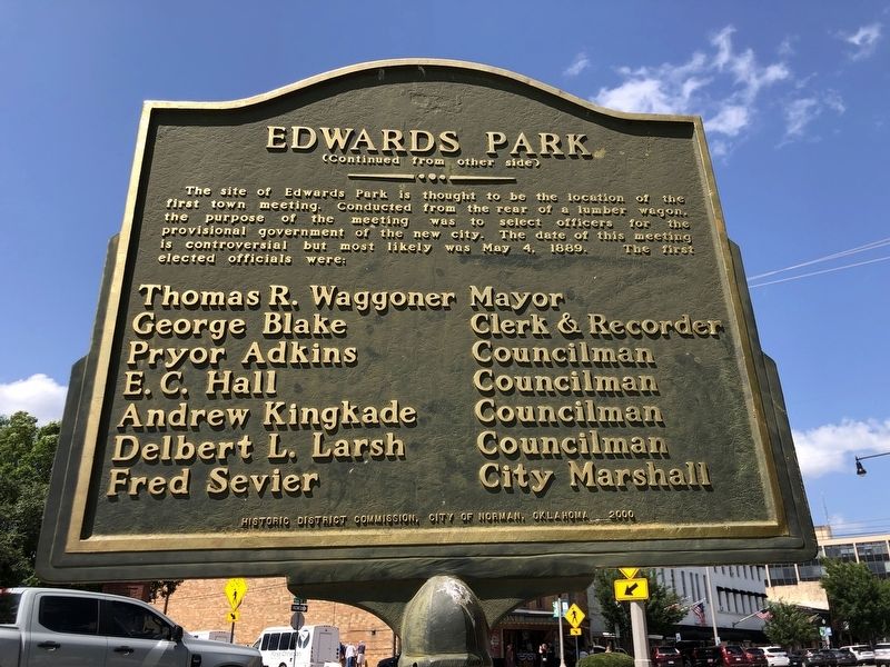 Edwards Park Marker, Side Two image. Click for full size.