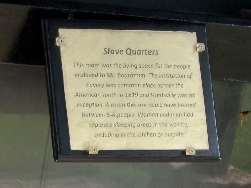 Slave Quarters Marker image. Click for full size.