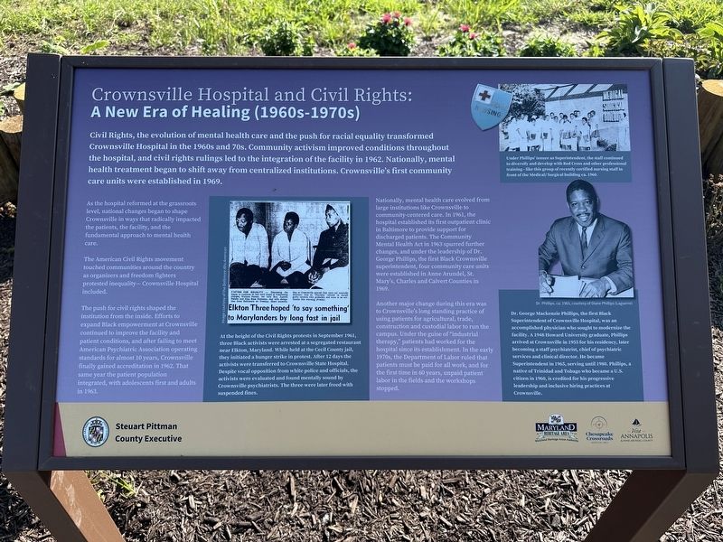 Crownsville Hospital and Civil Rights Marker image. Click for full size.