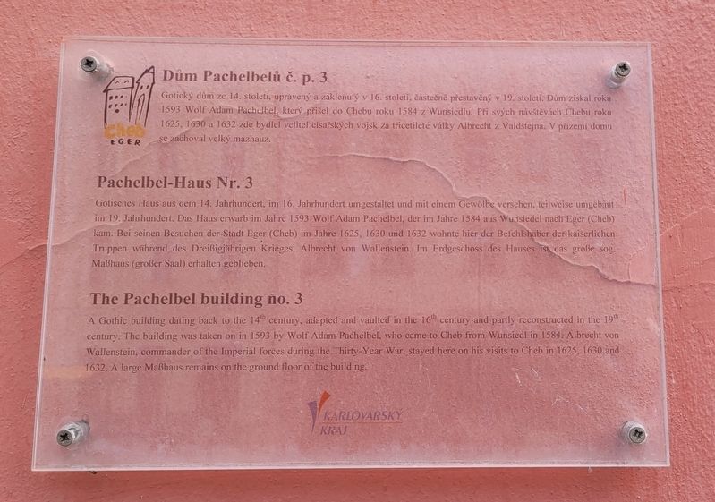 Dům Pachelbelů č. p. 3 / The Pachelbel building no. 3 Marker image. Click for full size.
