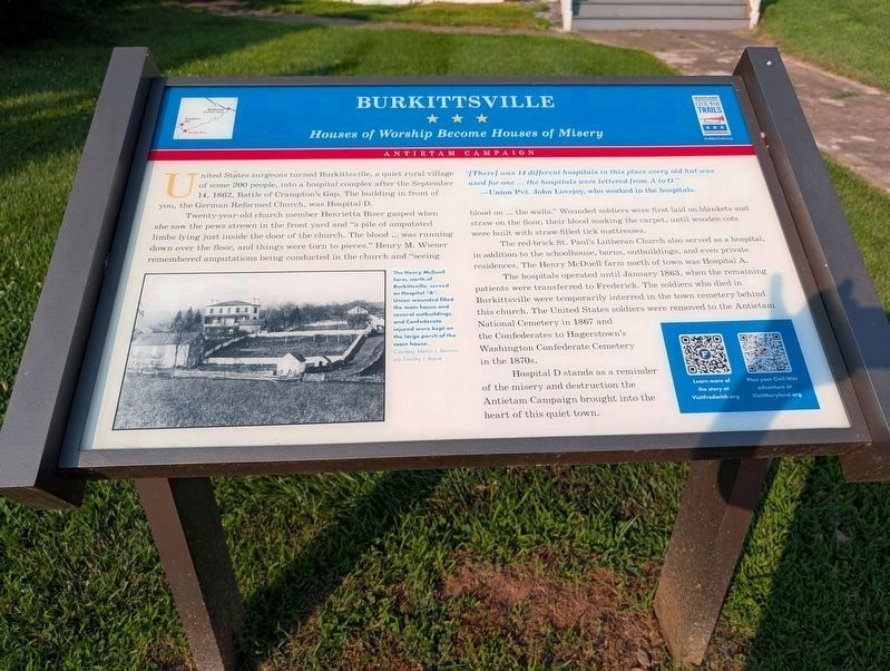 Burkittsville Marker. Click for full size. Burkittsville Marker image. Click for full size.