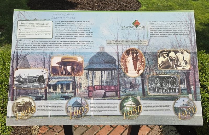 Diamond Park Ligonier, Penna. Marker image. Click for full size.