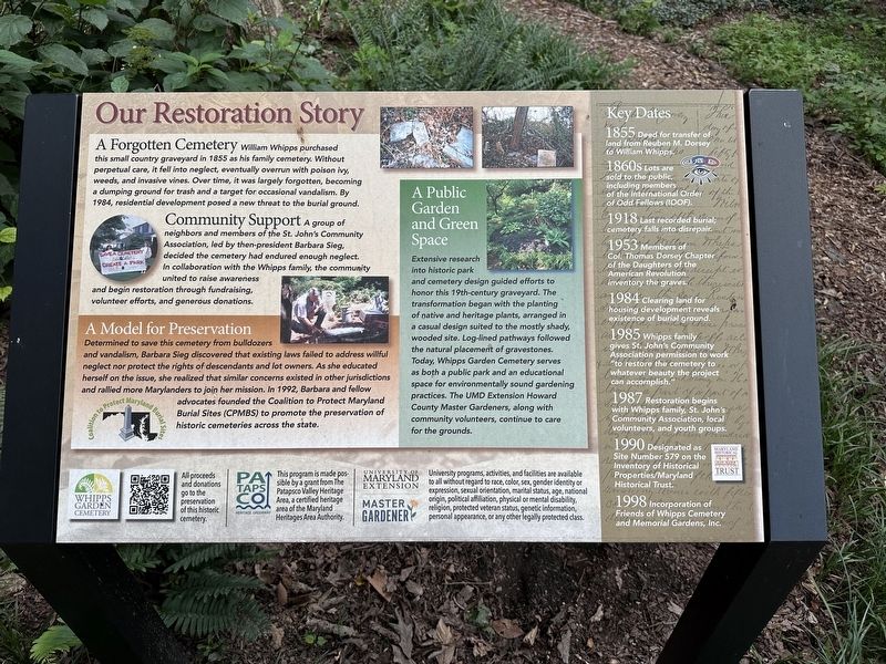Our Restoration Story Marker image. Click for full size.