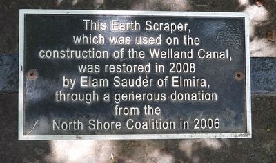 Earth Scraper Used On Construction of Welland Canal - Marker image. Click for full size.