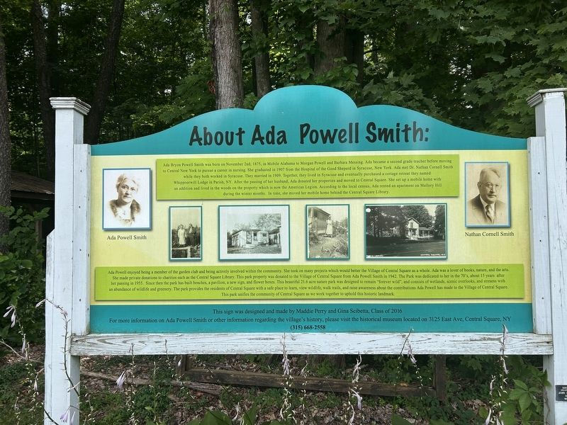 About Ada Powell Smith Marker. Click for full size. About Ada Powell Smith Marker image. Click for full size.