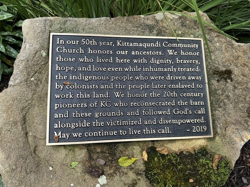 Kittamaqundi Community Church 50th Anniversary Marker. Click for full size. Kittamaqundi Community Church 50th Anniversary Marker image. Click for full size.
