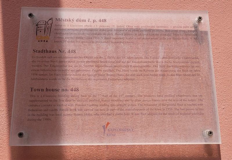 Městsk� dům č. p. 448 / Town house no. 448 Marker image. Click for full size.