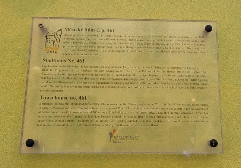 Městsk� dům č. p. 461 / Town house no. 461 Marker image. Click for full size.