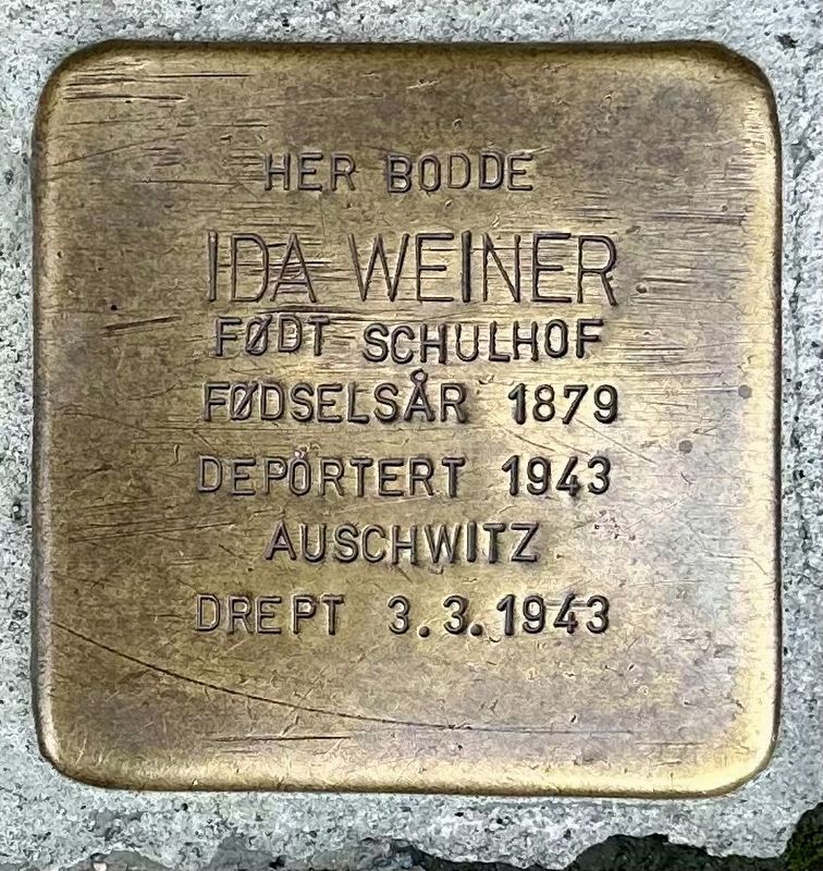 Ida Weiner stolperstein image. Click for full size.