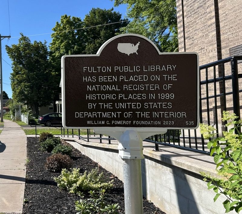 Fulton Public Library Marker image. Click for full size.
