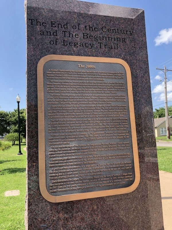 The End of the Century and the Beginning of Legacy Trail Marker image. Click for full size.