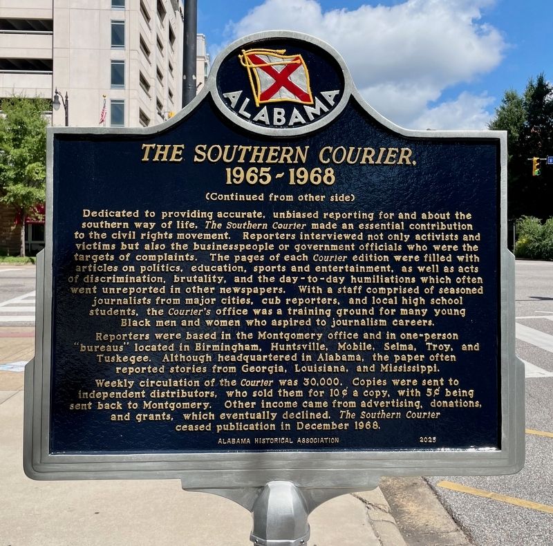<i>The Southern Courier.</i> Marker image. Click for full size.
