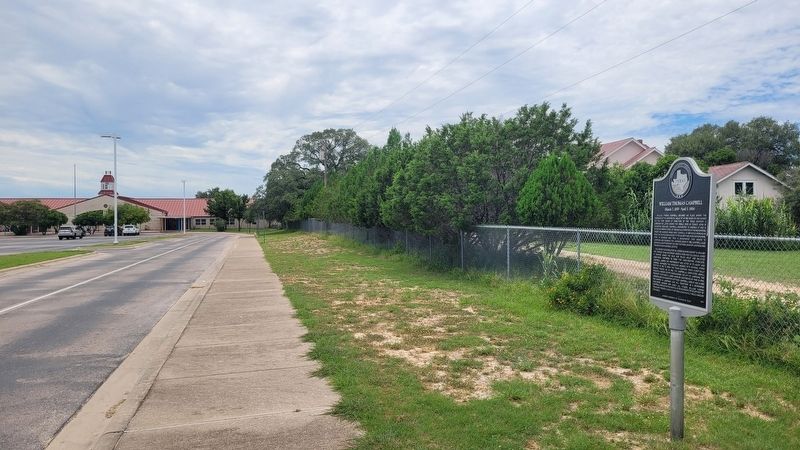 The view of the William Thomas Campbell Marker along the driveway to the school. Click for full size. The view of the William Thomas Campbell Marker along the driveway to the school image. Click for full size.