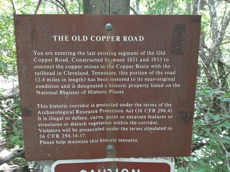 The Old Copper Road Marker image. Click for full size.