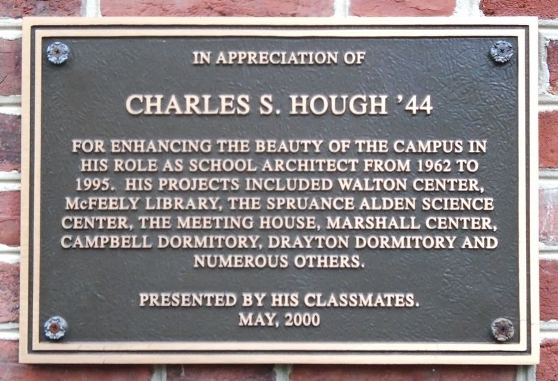 Charles S. Hough '44 Marker. Click for full size. Charles S. Hough '44 Marker image. Click for full size.