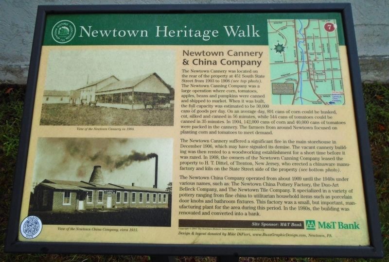 Newtown Cannery & China Company Marker. Click for full size. Newtown Cannery & China Company Marker image. Click for full size.