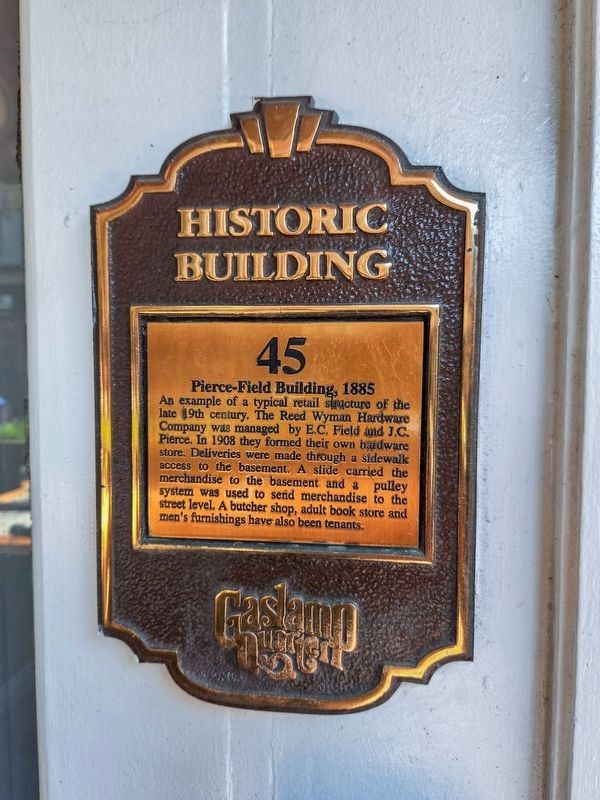 Pierce-Field Building Marker image. Click for full size.