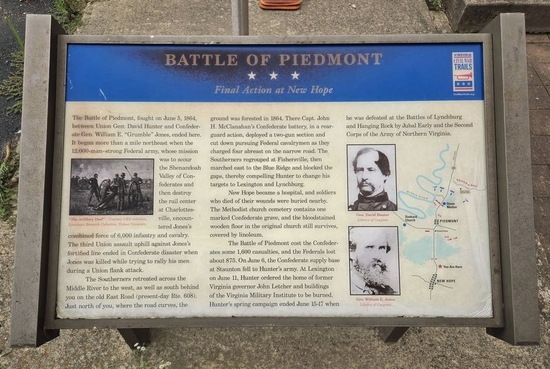 Battle of Piedmont Marker. Click for full size. Battle of Piedmont Marker image. Click for full size.