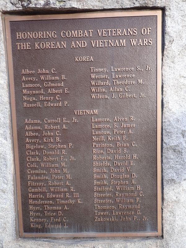 Charlemont Korean & Vietnam Wars Honor Roll image. Click for full size.
