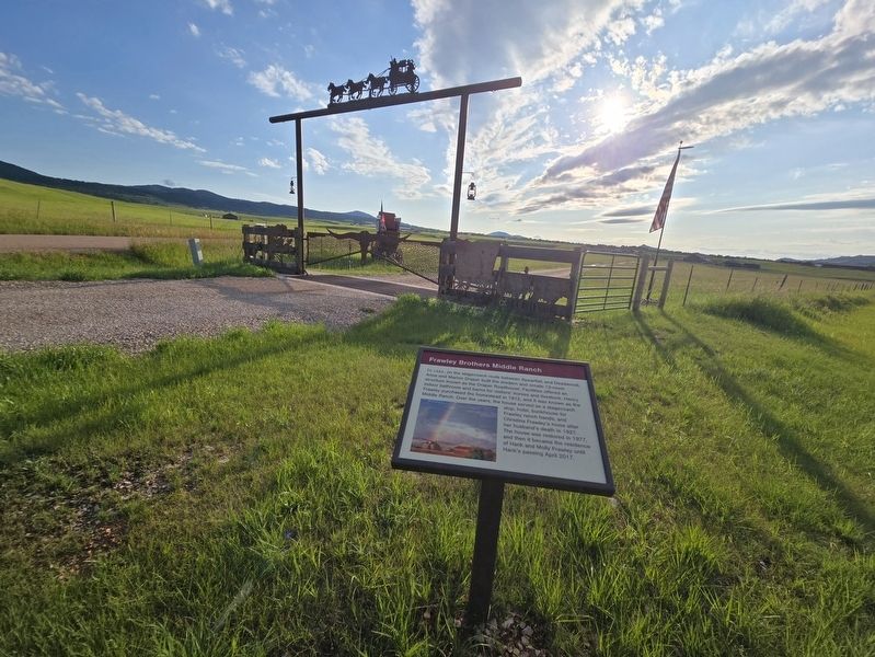 Frawley Brothers Middle Ranch Marker near the ranch gate image. Click for full size.