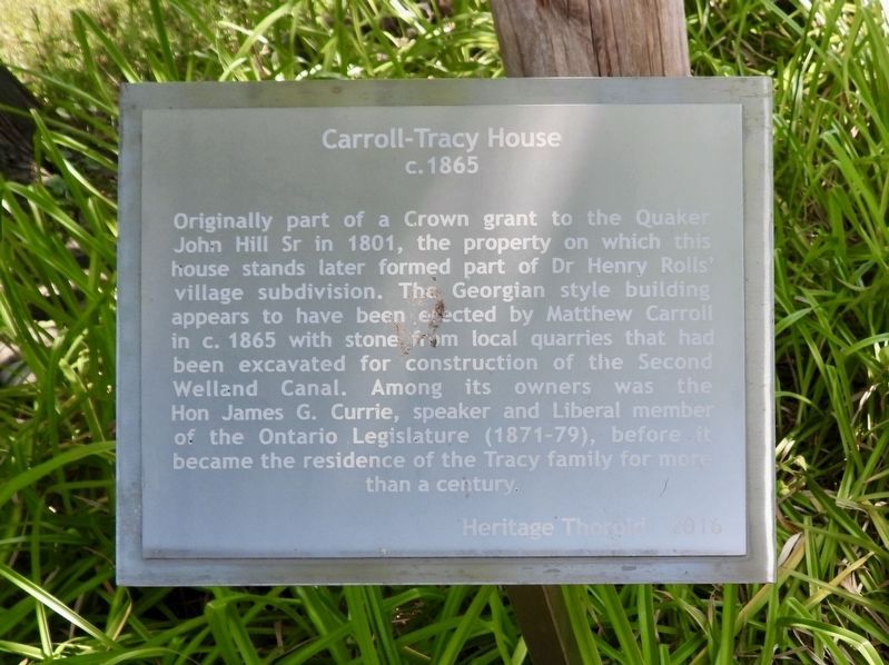 Carroll-Tracy House c. 1865 Marker image. Click for full size.