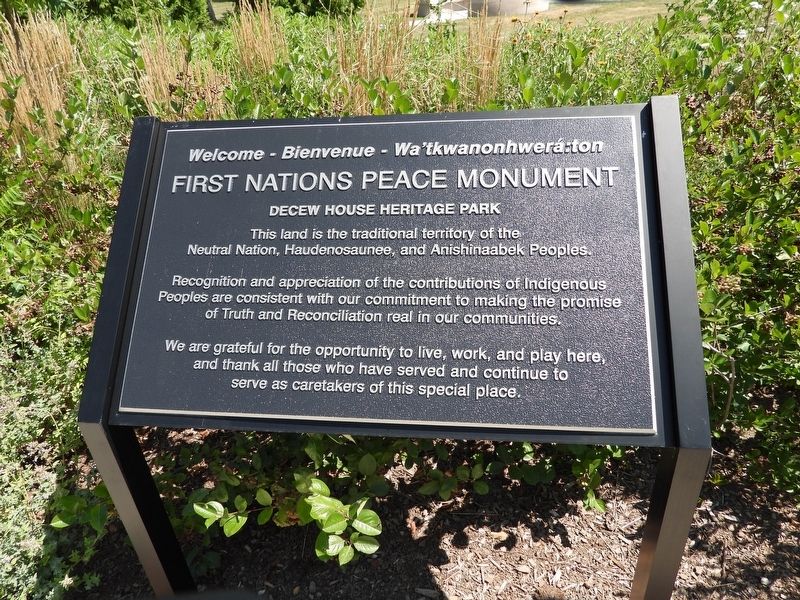 First Nations Peace Monument Marker image. Click for full size.