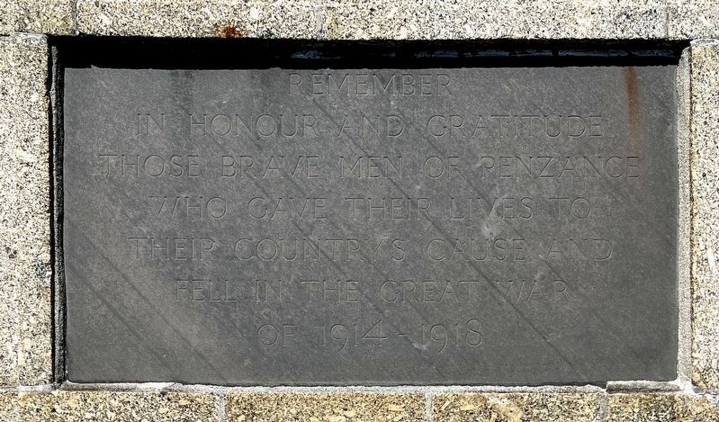 Penzance War Memorial Marker. Click for full size. Penzance War Memorial Marker image. Click for full size.