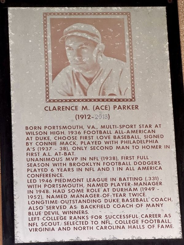 Clarence M. (Ace) Parker Marker image. Click for full size.