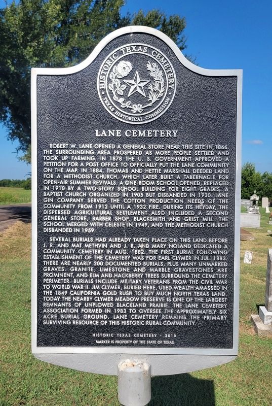 Lane Cemetery Marker image. Click for full size.