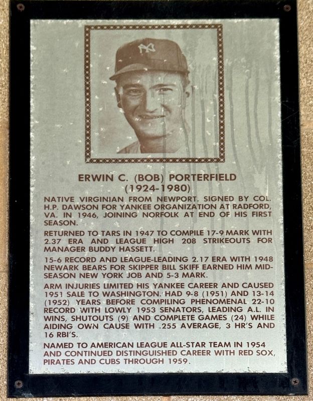 Erwin C. (Bob) Porterfield Marker image. Click for full size.