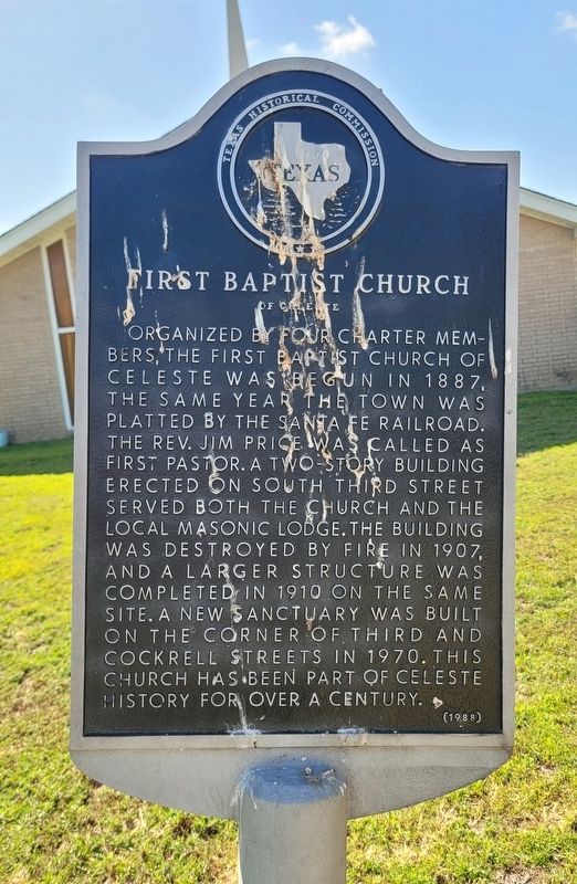 First Baptist Church of Celeste Marker image. Click for full size.
