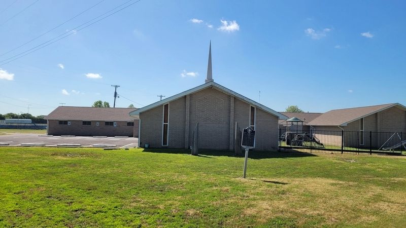 The view of the First Baptist Church of Celeste and Marker from the street image. Click for full size.