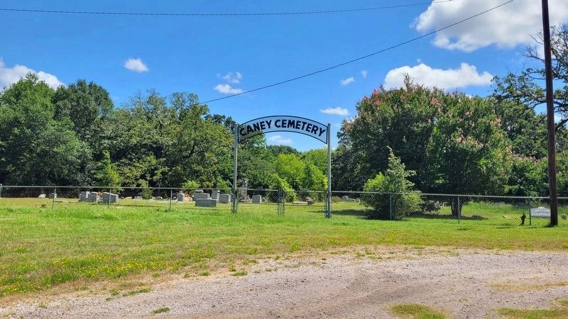 The view of the entrance to the Caney Cemetery image. Click for full size.