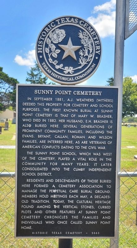 Sunny Point Cemetery Marker image. Click for full size.