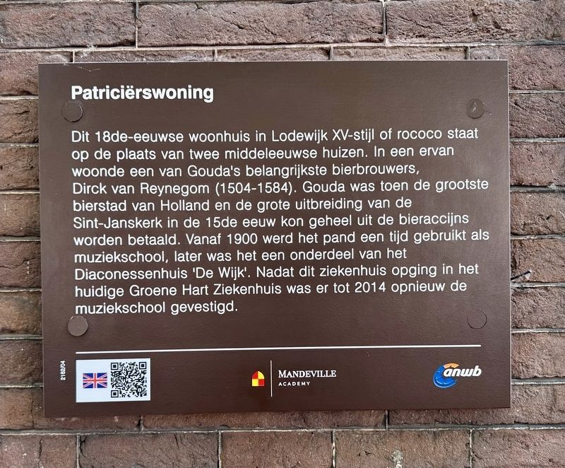 Patriciërswoning Marker. Click for full size. Patriciërswoning Marker image. Click for full size.