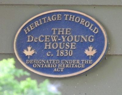The Decew-Young House c. 1830 - Marker. Click for full size. The Decew-Young House c. 1830 - Marker image. Click for full size.