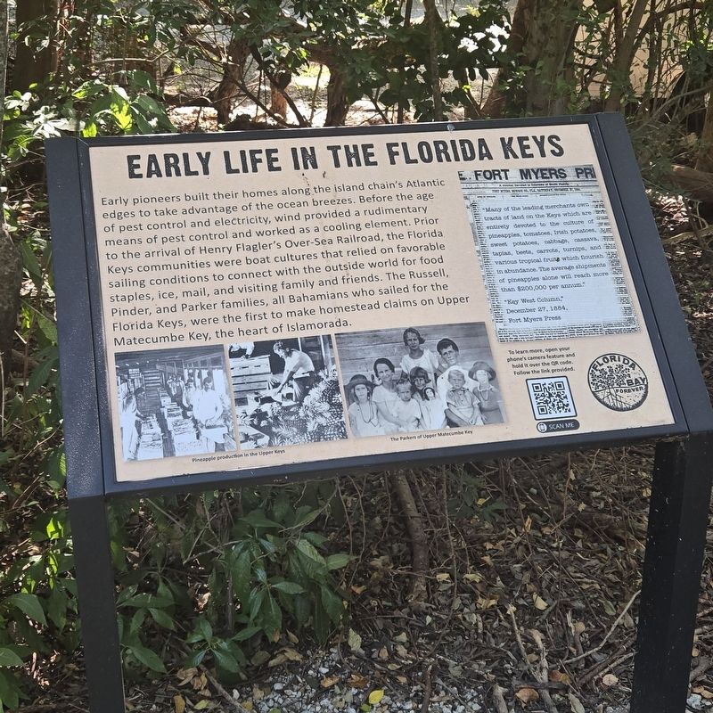 Early Life in the Florida Keys Marker. Click for full size. Early Life in the Florida Keys Marker image. Click for full size.