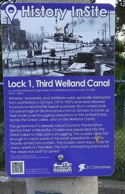 History Insite - Lock 1, Third Welland Canal - Marker. Click for full size. History Insite - Lock 1, Third Welland Canal - Marker image. Click for full size.