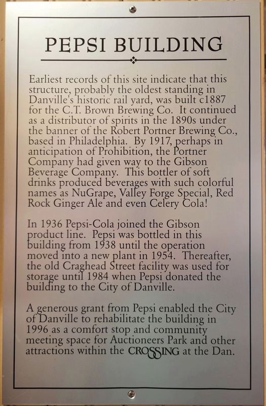 The Pepsi Building History Plaque image. Click for full size.