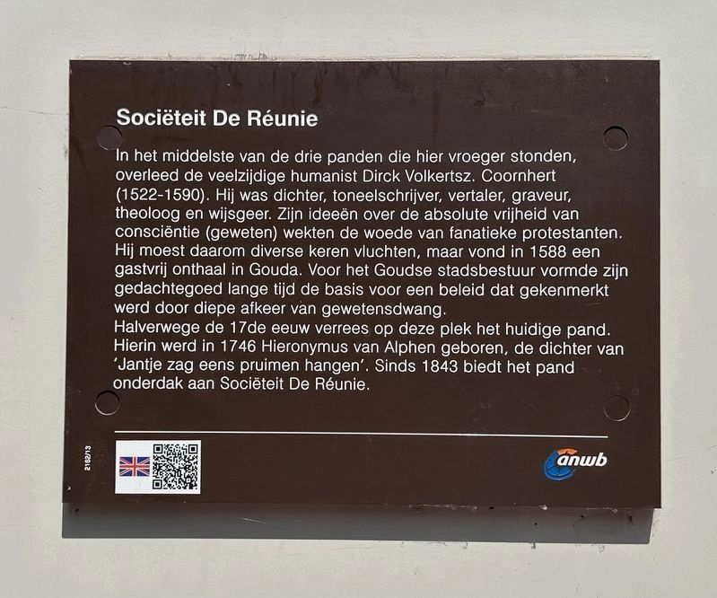 Sociëteit de Réunie Marker. Click for full size. Sociëteit de Réunie Marker image. Click for full size.