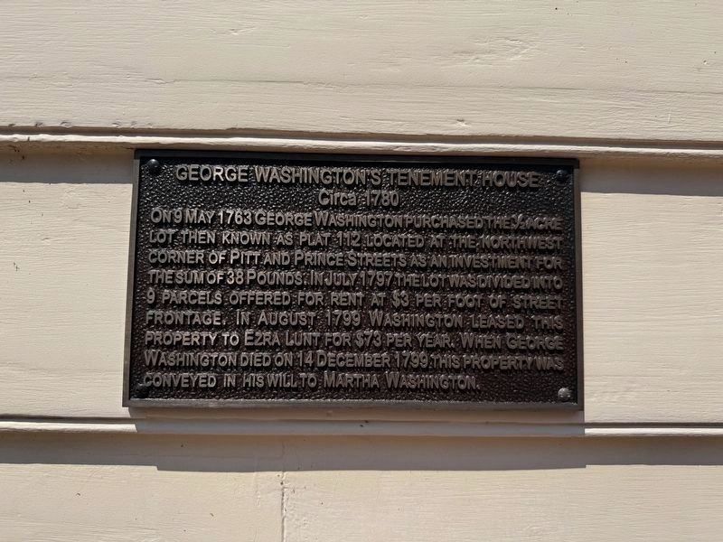 George Washington's Tenement House Marker image. Click for full size.