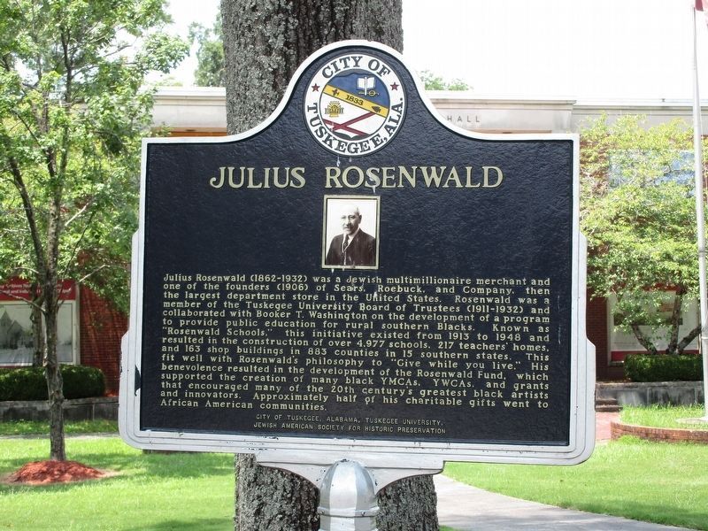 Julius Rosenwald Marker. Click for full size. Julius Rosenwald Marker image. Click for full size.