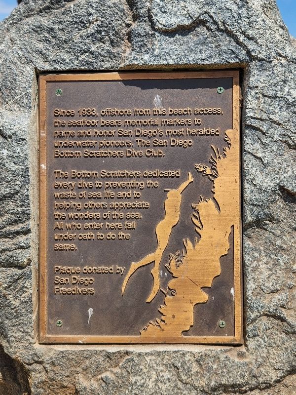 San Diego Bottom Scratchers Dive Club Marker image. Click for full size.