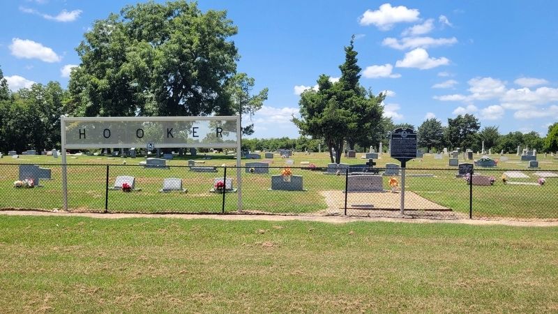 Hooker Cemetery and Marker. Click for full size. Hooker Cemetery and Marker image. Click for full size.